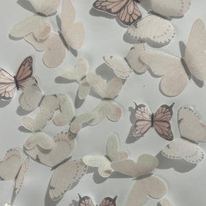 Pale Pink Pre-cut Edible Wafer Butterflies