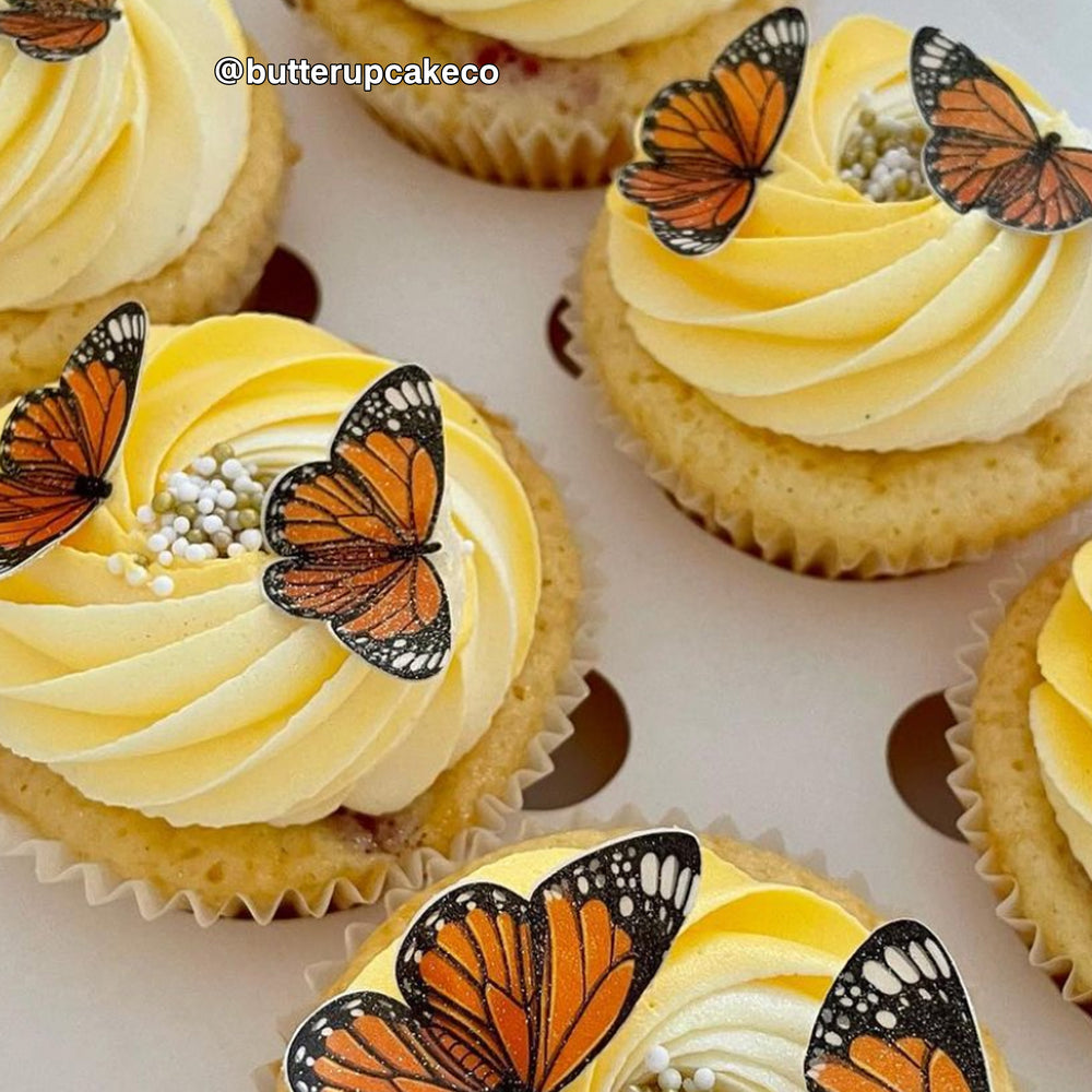 Orange Monarch Pre-cut Edible Wafer Butterflies