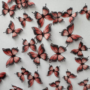 Orange & Black Pre-cut Edible Wafer Butterflies