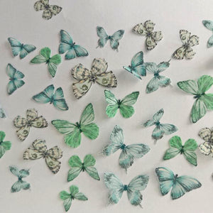 Green Pre-cut Edible Wafer Butterflies