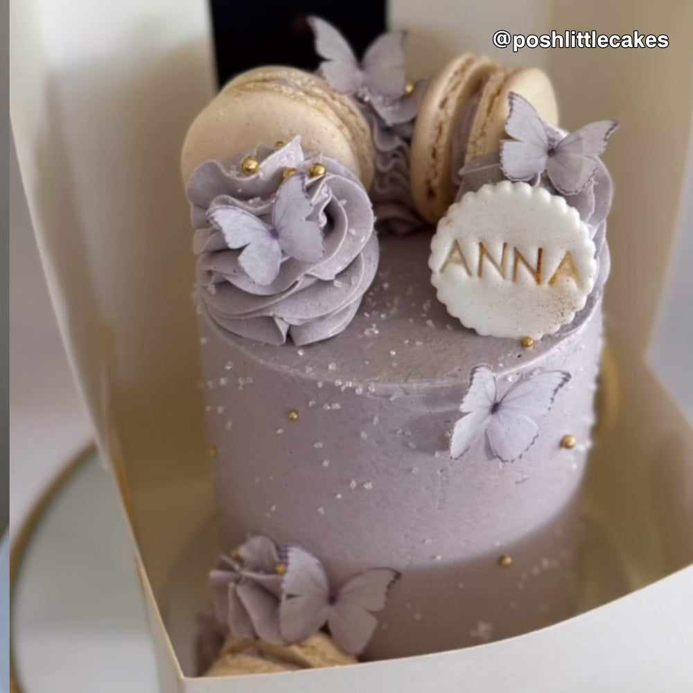 Light Purple Pre-cut Edible Wafer Butterflies