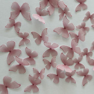 Pink Pre-cut Edible Wafer Butterflies