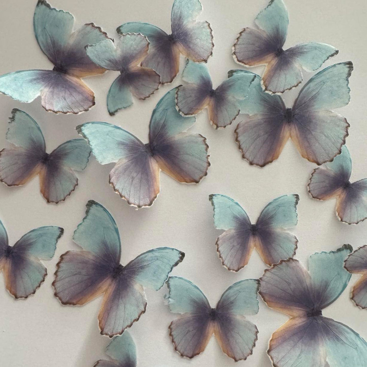 Purple & Blue Pre-cut Edible Wafer Butterflies