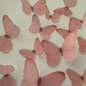 Dark Pink Pre-cut Edible Wafer Butterflies