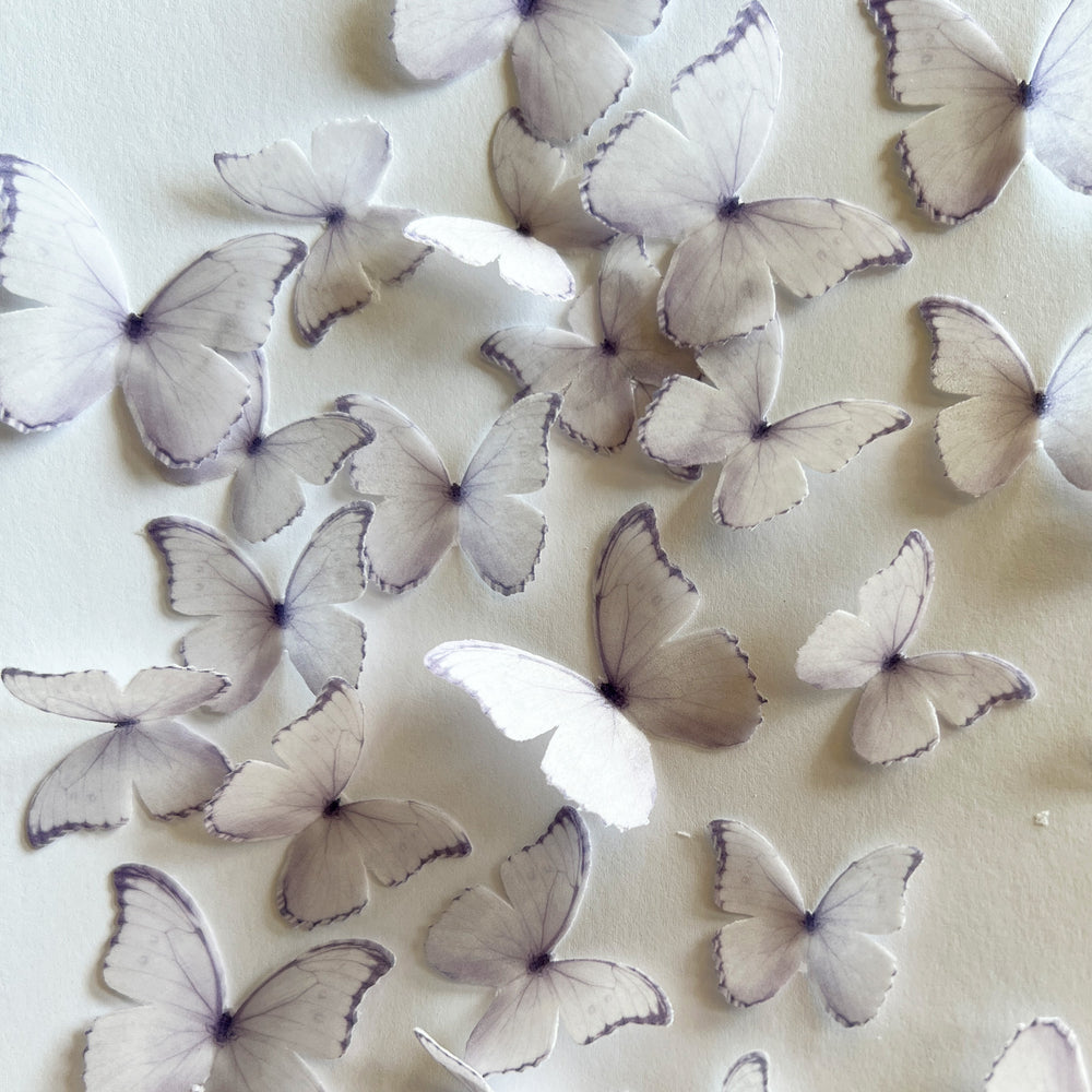 Light Purple Pre-cut Edible Wafer Butterflies