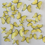 Bright Yellow Pre-cut Edible Wafer Butterflies