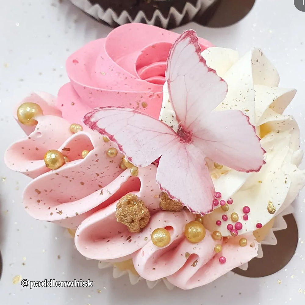 Pale Pink Pre-cut Edible Wafer Paper Butterflies