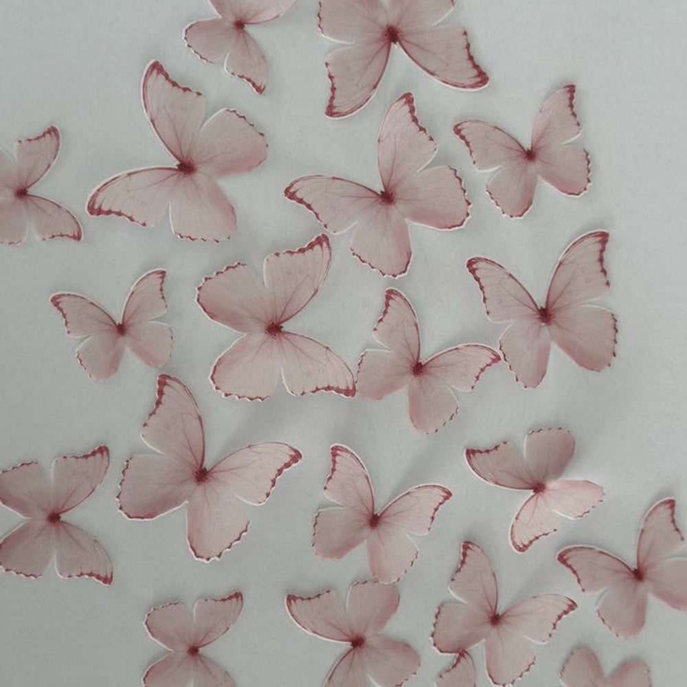 Pale Pink Pre-cut Edible Wafer Paper Butterflies