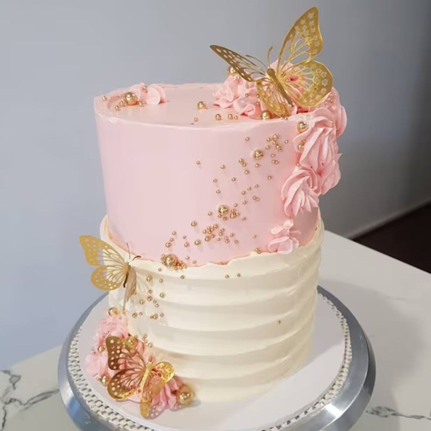 Gold Metallic Paper Butterflies - Pack of 12
