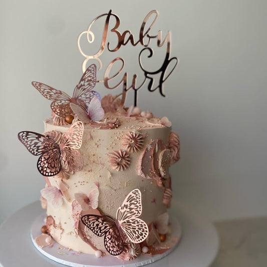 Rose Gold Metallic Butterflies - Pack of 12