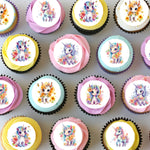 Rainbow Watercolour Unicorns Pre-cut Mini Edible Icing Cupcake or Cookie Toppers