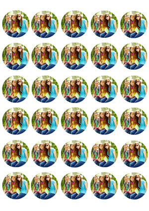 Custom Photo Logo Mini Pre-cut Edible Icing Cupcake or Cookie Toppers