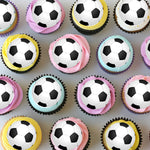 Soccer Sports Pre-cut Mini Edible Cupcake or Cookie Toppers