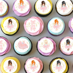 Ballerina Dance Pre-cut Mini Edible Cupcake or Cookie Toppers