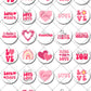 Valentines Day Love Pre-cut Mini Edible Cupcake or Cookie Toppers
