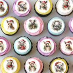 Australian Christmas Animals Pre-cut Mini Edible Cupcake or Cookie Toppers