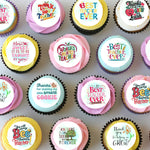 Teacher Thank You Pre-cut Mini Edible Cupcake or Cookie Toppers