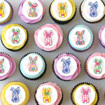 Easter Bunny Pre-cut Mini Edible Cupcake or Cookie Toppers