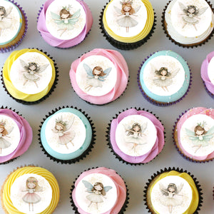 Cute Fairy Pre-cut Mini Edible Cupcake or Cookie Toppers