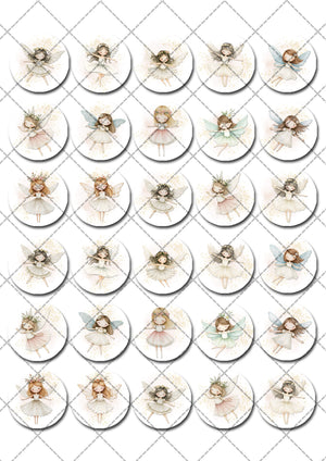 Cute Fairy Pre-cut Mini Edible Cupcake or Cookie Toppers