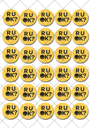 RUOK Pre-cut Mini Edible Cupcake or Cookie Toppers
