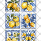 Lemon Amalfi Tiles Square Edible Cookie Toppers