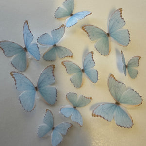 Blue Pre-cut Edible Wafer Butterflies