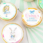 Alice In Wonderland Inspired Pre-cut Edible Cupcake or Cookie Toppers