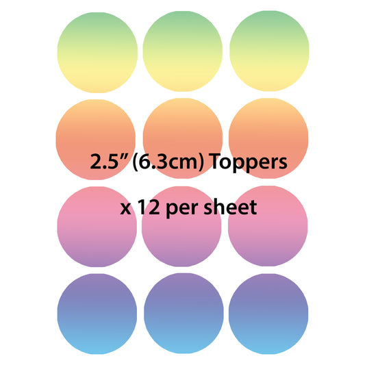 2.5" Pre-cut Edible Cupcake or Cookie Toppers