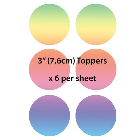 3" Round Custom Edible Cupcake or Cookie Toppers
