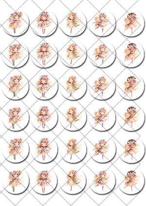 Fairies Pre-cut Mini Edible Icing Cupcake or Cookie Toppers