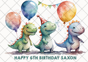 Dinosaurs Personalised Edible Cake Topper