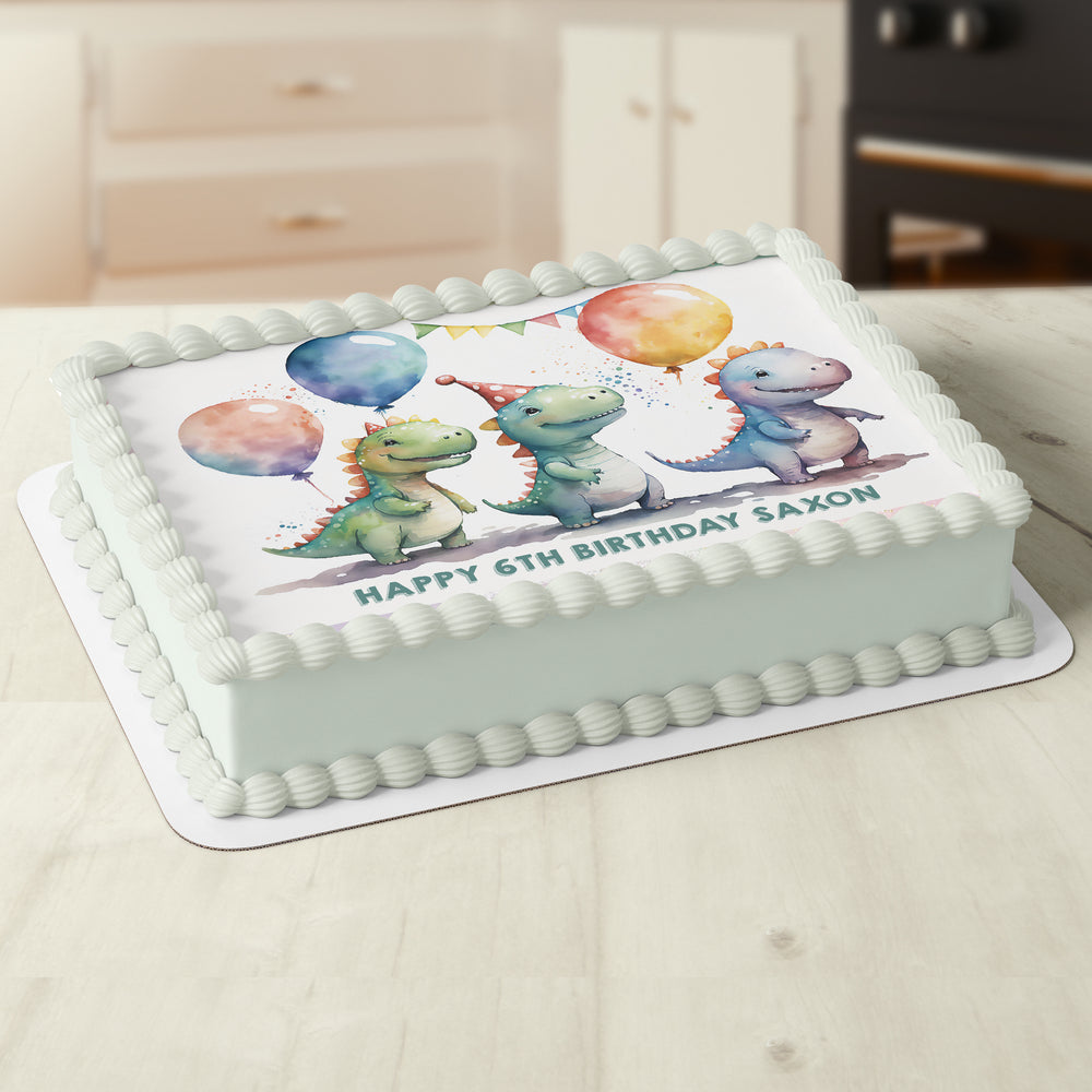 Dinosaurs Personalised Edible Cake Topper
