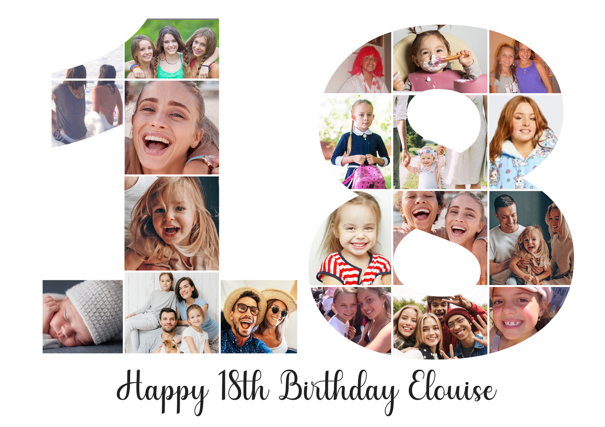 Birthday Photo Collage 21st 18th 30th Personalised Edible Cake Topper ...