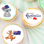 Australia Day Pre-cut Edible Icing Cupcake or Cookie Toppers