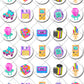 Back to the Nineties 90's Pre-cut Mini Edible Icing Cupcake or Cookie Toppers