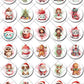 Christmas Xmas Pre-cut Mini Edible Icing Cupcake or Cookie Toppers