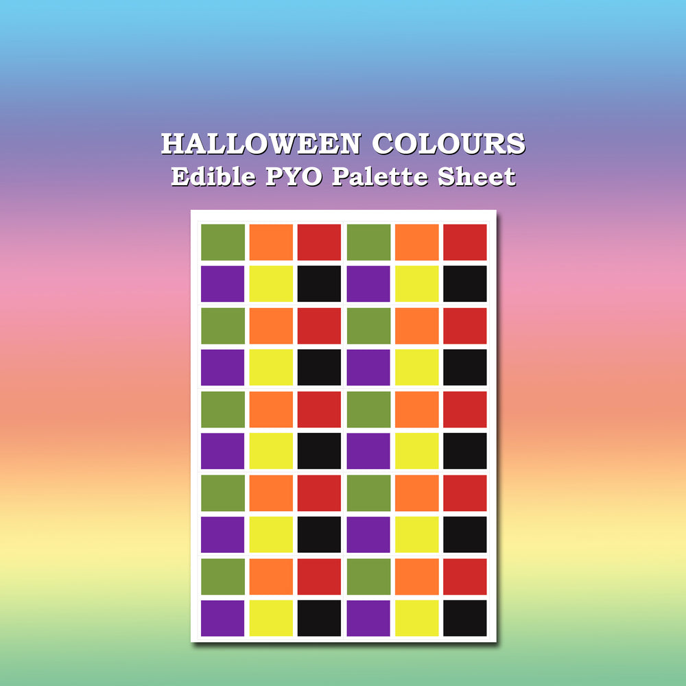 Paint Your Own PYO Edible Halloween Palettes for Cookies - Sheet of 10 Uncut