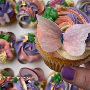 Multicoloured Pre-cut Edible Wafer Butterflies