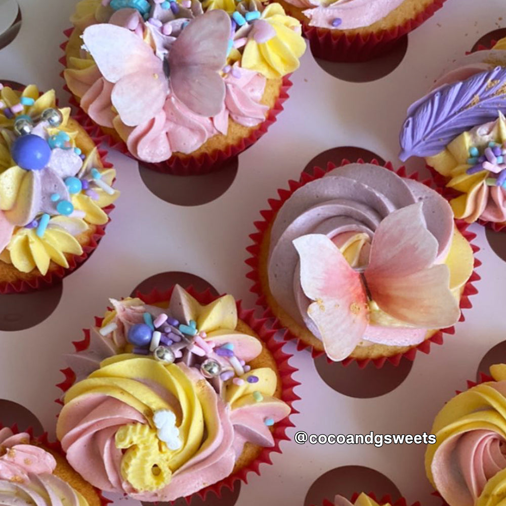 Multicoloured Pre-cut Edible Wafer Butterflies