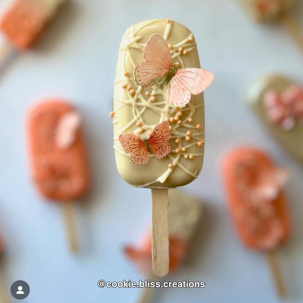 Orange/Peach Pre-cut Edible Wafer Butterflies