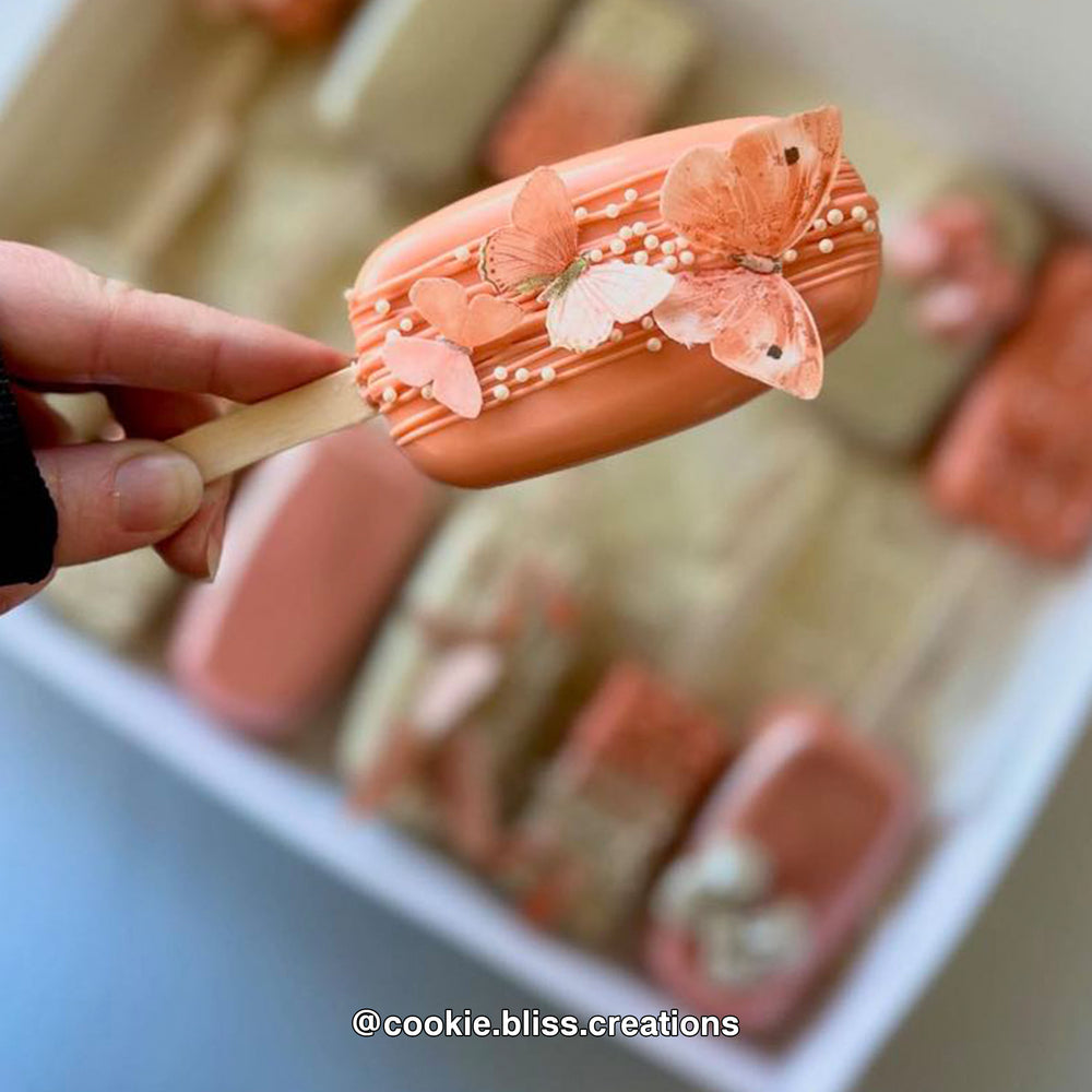 Orange/Peach Pre-cut Edible Wafer Butterflies