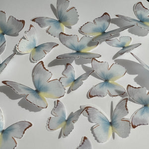 Purple Blue & Yellow Pre-cut Edible Wafer Butterflies