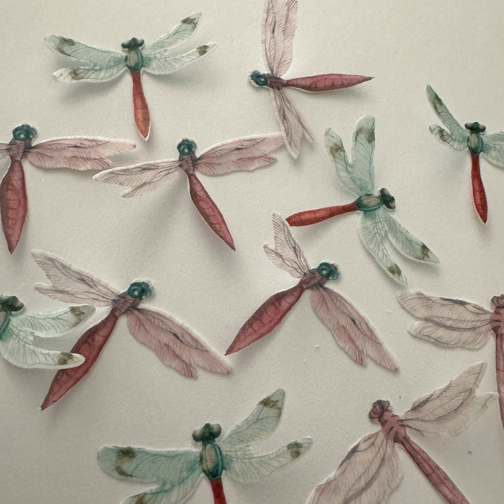 Pre-cut Edible Wafer Dragonflies