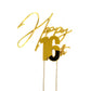 Happy 16th Birthday Gold Metal Cake Topper