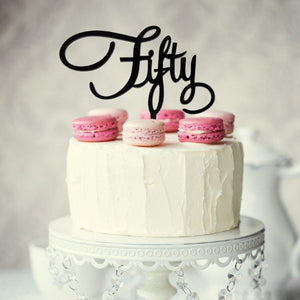 Number Fifty Black Acrylic Cake Topper