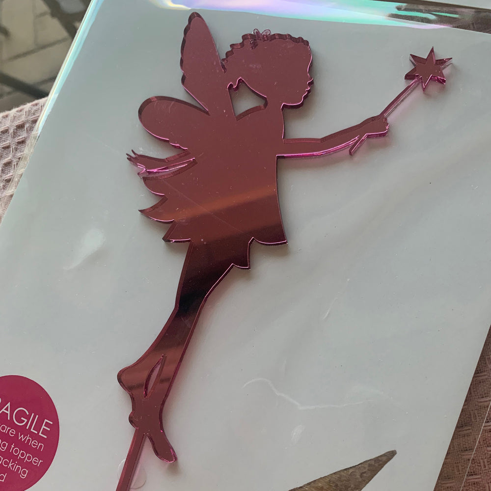 Fairy Pink Mirror Acrylic Cake Topper