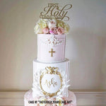 First Holy Communion Gold Metallic Acrylic Cake Topper