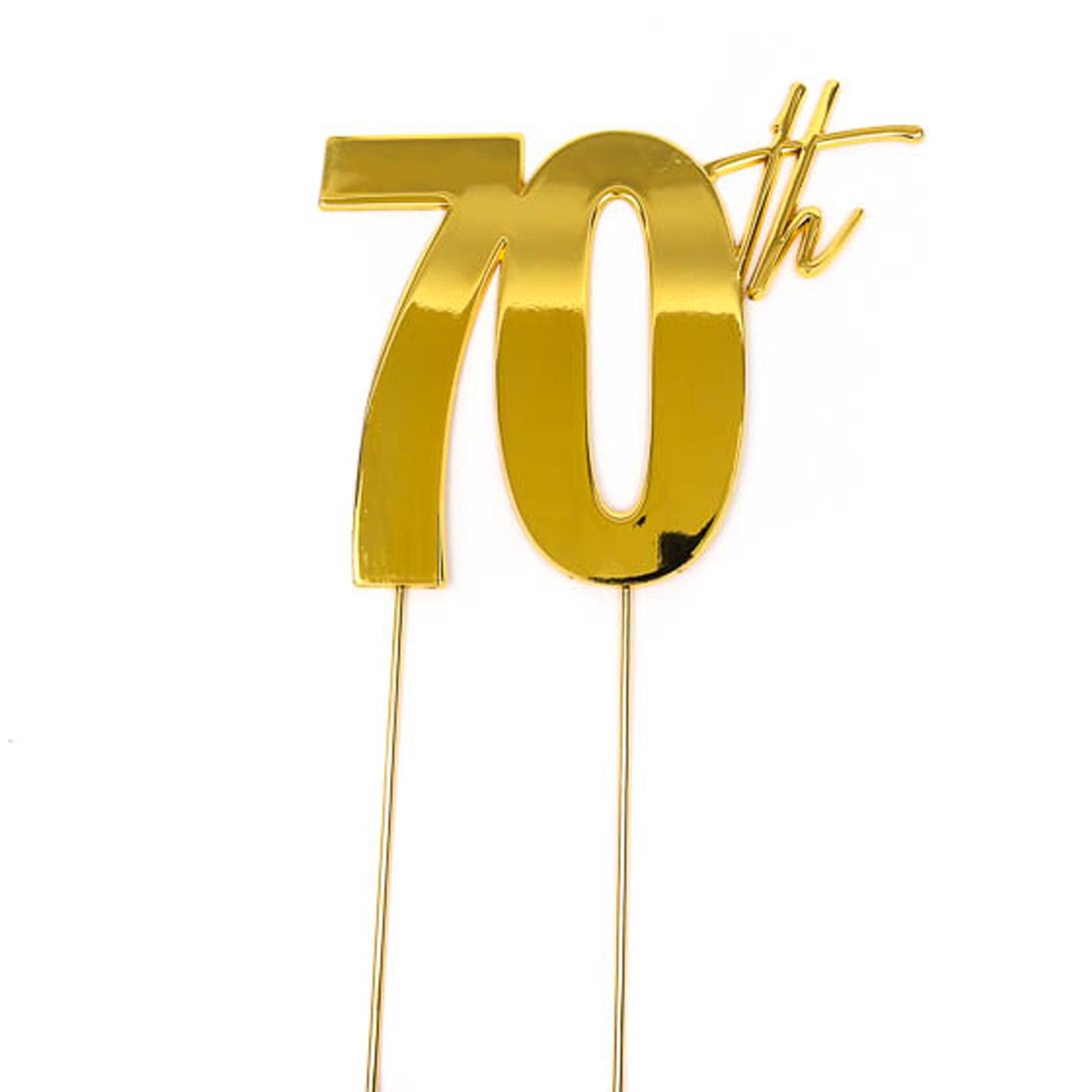 70th Birthday Gold Metal Cake Topper