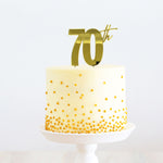 70th Birthday Gold Metal Cake Topper